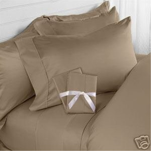 Made By Royal Tradition California King Size 1200 Thread Count Solid Taupe Sheet Set 100 Cotton 4pc Bed Deep Pocket 1200 Thread Count Solid Taupe Sheet Set, 100 Cotton Bed Sheets California King