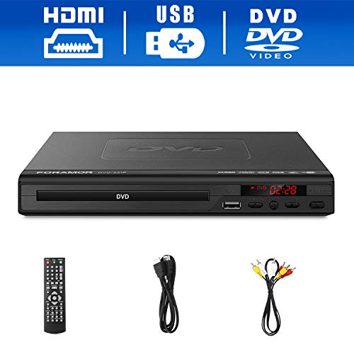 Soldaat ergens naaien CONSEB07V82TGYJ DVD PlayerForamor HDMI DVD Player for TV Support 1080P Full  HD with HDMI Cable Remote Control USB Input Region Free Home DVD Pla