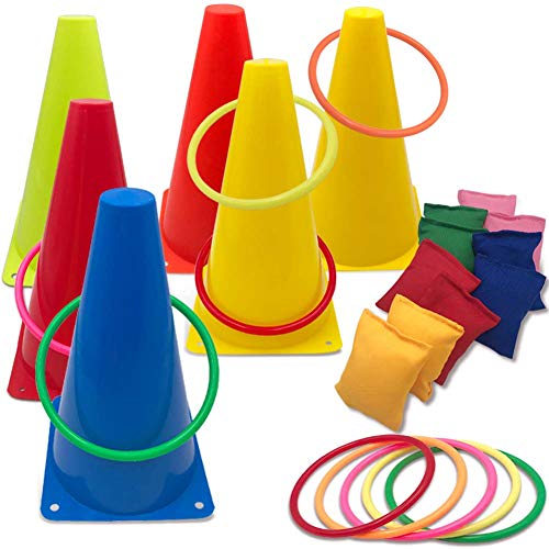 Hokic 3 in 1 Carnival Games Set Soft Plastic Cones Set Bean ...