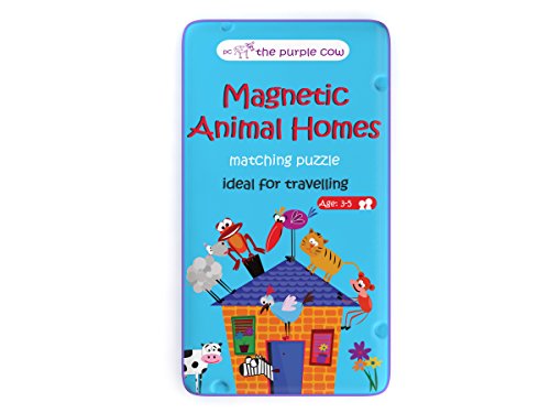 The Purple Cow Magnetic Travel to Go Animal Homes Matching Game Multicolor