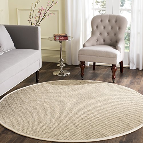 Safavieh Natural Fiber Collection Nf143c Marble And Beige Sisal Round Area Rug 6 Diameter Beige Sisal Round Area Rug, Safavieh Round Natural Fiber Rug