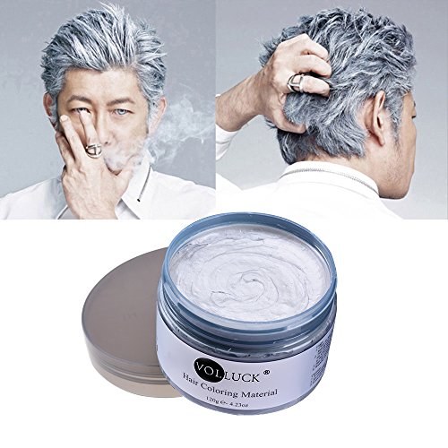 Volluck VOLLUCK Silver Grey Hair Wax Pomades  oz Natural Hair Coloring  Wax Material Disposable Hair Styling Clays Ash for Cosplay Pa