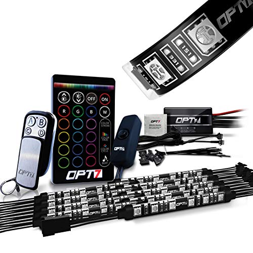 OPT7 Aura Motorcycle LED Kit, RGB Multi-Color Lights Kit with Remote, Motorcycle Lights Underglow Strips Accessories w/Switch fo
