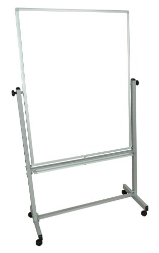 Luxor Mobile MB3648WW Dry Erase Double-Sided Magnetic Whiteboard with Aluminum Frame and Stand,36"W x 48"H