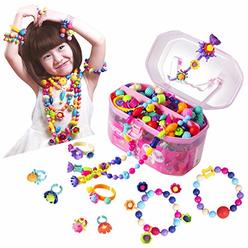 BIRANCO. Pop Beads, Jewelry Making Kit - Arts and Crafts for Girls 4-7 Years Old, Snap Beads Toys - Necklace, Bracelet, Ring Cre