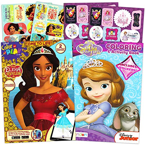 Elena of Avalor Party Supplies Elena of Avalor Coloring Book Super Set Bundle -- 2 Books Featuring Elena of Avalor and Sofia The First Coloring Books, Posters,