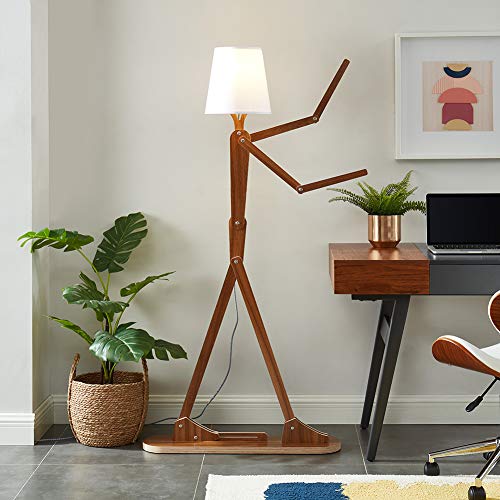 Hroome Cool Tall Floor Lamp Decorative Reading Standing Wood Swing Arm Lighting For Corner Kids Boys Girls Bedroom Living R Hroome Cool Tall Floor Lamp Decorative, Funky Floor Lamps For Living Room