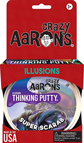Crazy Aarons Thinking Putty 4 Tin - Super Illusions Super Scarab - Multi-Color Putty, Soft Texture - Never Dries Out