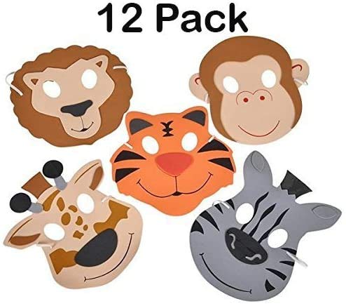 Kicko 12 Foam Animal Masks  Inch 4 Different Sorts of Animals - Good for  Kids Costume
