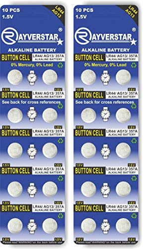 Henhob074mjbkz8 Rayverstar Lr44 Ag13 1 5 Volt Alkaline Batteries Fits 6 Gpa76 L1154f L1154 357a 157 303 357 Sr44 Sr44sw Epx76