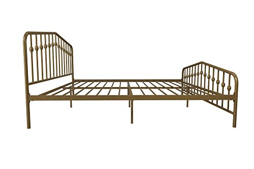 Novogratz Bushwick Metal Bed With Headboard And Footboard Modern Design King Size Gold Novogratz Bushwick Metal Bed With, King Size Metal Bed Headboard And Footboard