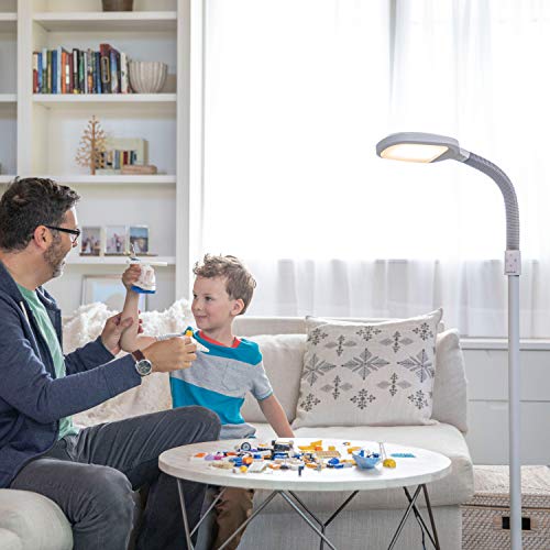 Verilux Smartlight Full Spectrum Led Modern Floor Lamp With Adjustable Brightness Flexible Gooseneck And Easy Controls Reduce Full Spectrum Led Modern Floor Lamp, Verilux Full Spectrum Floor Lamp