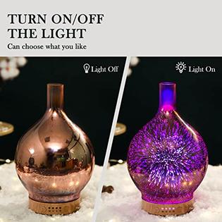 3D Fireworks Essential Oil Aromatherapy diffuser Lamp - Ultrasonic glass colorful Humidifier - XpressGoods