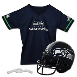 Franklin Sports NFL Seattle Seahawks Kids Football Helmet and Jersey Set - Youth Football Uniform Costume - Helmet, Jersey, Chin