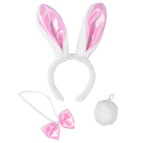Funny Party Hats Bunny Ears and Tail w/Bow - Easter Costume - Bunny Headband by Funny Party Hats