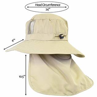 Tirrinia Mens Sun Hat with Neck Flap Wide Brim Fishing Safari Hiking Cap Tan