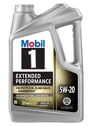 Mobil 1 Extended Performance Full Synthetic Motor Oil 5W-20, 5 Quart (120765)