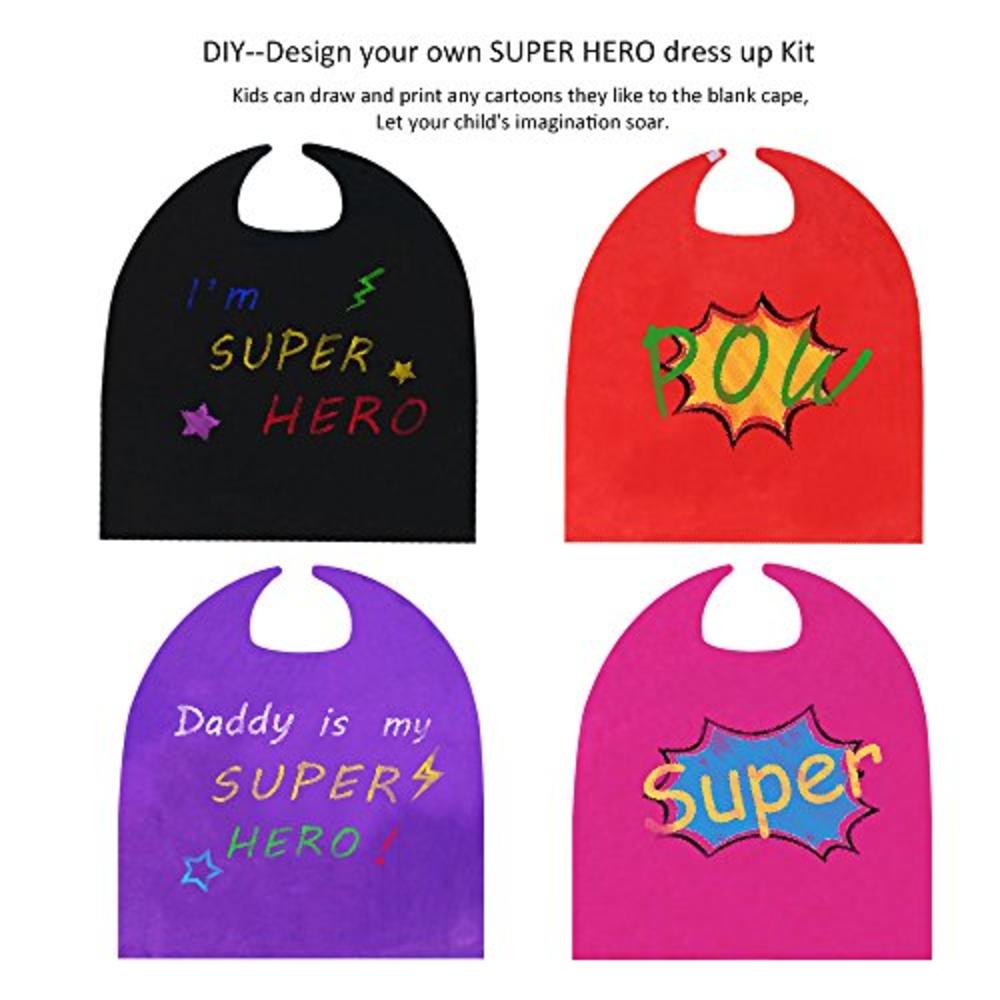 D.Q.Z Kids Superhero-Capes and Masks for Boys Girls Bulk, Children Super Hero Christmas Dress Up Costume Party Favors, 3 Pack