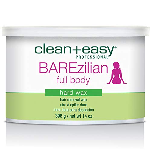 Clean + Easy BAREzilian Hard Wax, Non-Strip Hair Removal Depilatory Wax for Full Body, Bikini Brazilian Waxing, Great for Sensit