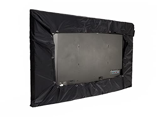 Covermates Outdoor Half Tv Cover - Light Weight Material, Weather Resistant, Cinching Drawcord, Tv Covers-Black