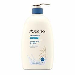 Aveeno Skin Relief Fragrance-Free Body Wash with Oat to Soothe Dry Itchy Skin, Gentle, Soap-Free & Dye-Free for Sensitive Skin,