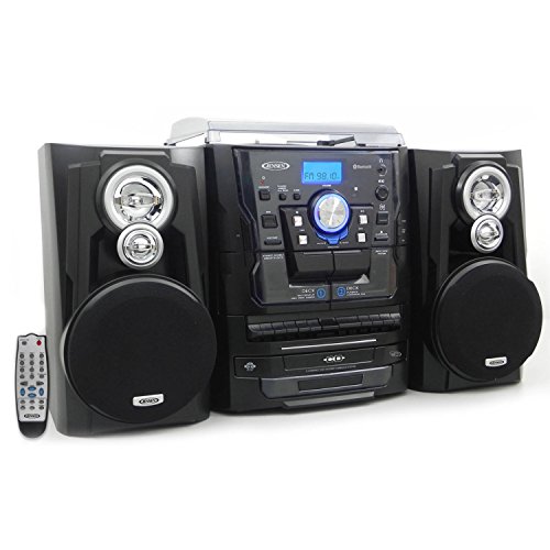 Jensen Jmc1250 Bluetooth 3-Speed Stereo Turntable And 3 Cd Changer With Dual Cassette Deck (Jmc-1250)