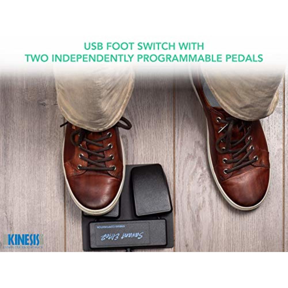 Kinesis Savant Elite2 Programmable USB Foot Switch with 1, 2 or 3 Pedals (Dual Pedal)