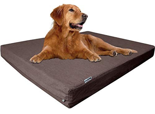 Dogbed4less Extra Large Orthopedic Memory Foam Dog Bed for Large Dogs, Durable Denim Cover, Waterproof Liner and Extra Pet Bed C