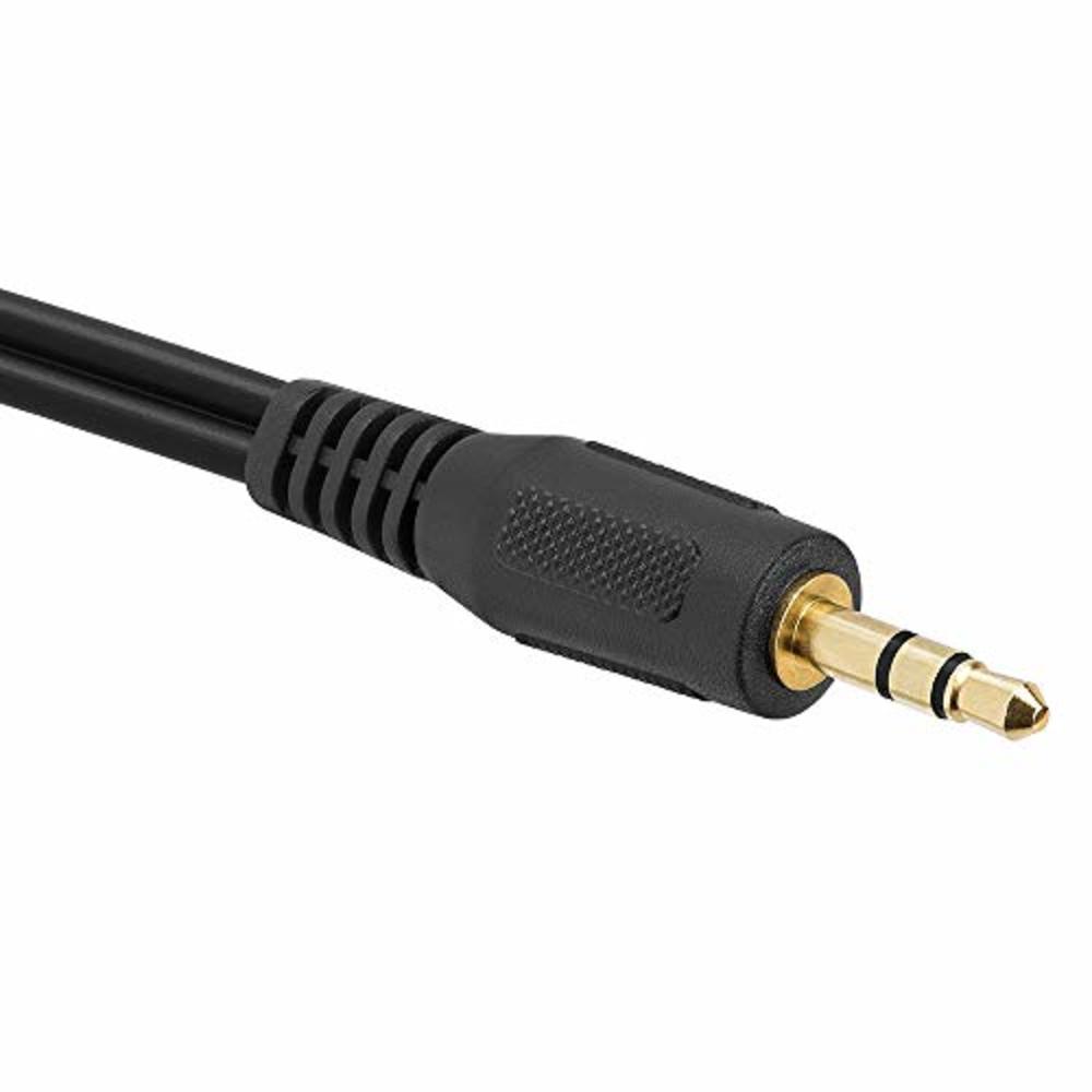 Cmple - 6FT 3.5mm to RCA Audio Stereo Cable, 3.5mm to 2-Male RCA Adapter Audio Cable, Y Splitter Design Stereo Audio RCA Male Ca