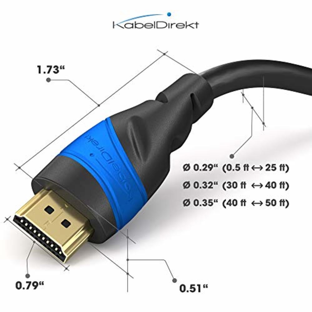 KabelDirekt ??1ft HDMI cable ??4K & 8K HDMI cord (HDMI to HDMI cable ??8K@60Hz & 4K@120Hz for a stunning Ultra HD experience, Hi