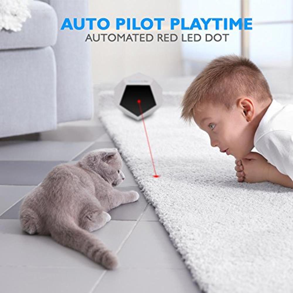 Serenelife Automatic Cat Laser Toy - Rotating Moving Electronic Red Dot Led Pointer Pen W/ Auto Wireless Control - Remote Light 