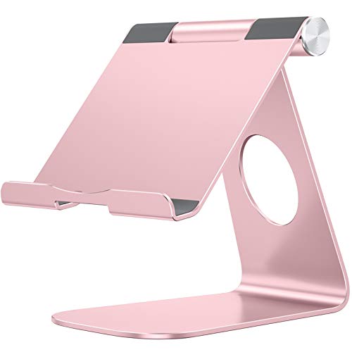 OMOTON Tablet Stand Holder Adjustable, OMOTON T1 iPad Stand, Desktop Aluminum Tablet Dock Cradle Compatible with iPad Air 4/Mini, New i
