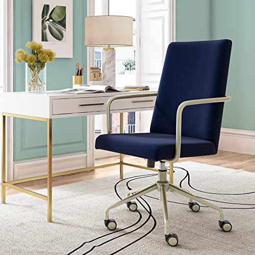 Elle Decor Gie Modern Home Office Desk Chair High Back Adjustable Computer With Gold Arms Base And Wheels Velvet Fa Elle Decor Gie Modern Home Office, Modern Home Office Desk Chairs