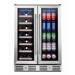 Kalamera Wine and Beverage Refrigerator, Kalamera 24 inch Under Counter Dual Zone Wine Cooler for Home - Built in Wine Fridge w/