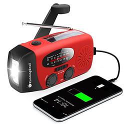 RunningSnail Emergency Hand Crank Radio With LED Flashlight For Emergency, AM/FM NOAA Portable Weather Radio With 2000mAh Power 