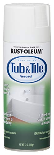 Rust-Oleum 280882 Specialty Tub and Tile Spray Paint, 12-Ounce, White
