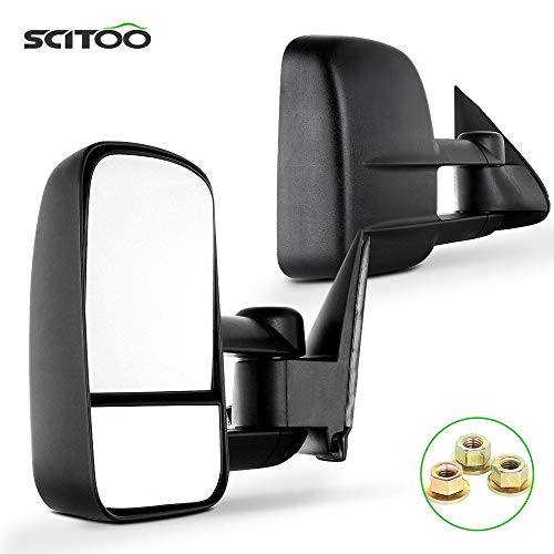 SCITOO Towing Mirrors Fit Chevy GMC Exterior Accessories Mirrors Fit 1999-2007 Chevy/GMC Silverado/Sierra 1500 2500HD 3500HD wit