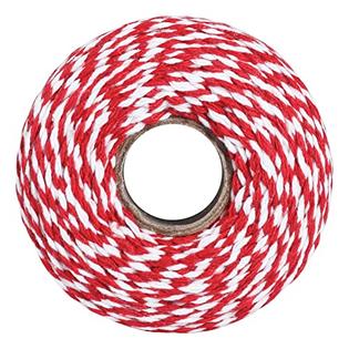Vivifying Red and White Bakers Twine, 656 Feet Cotton String for