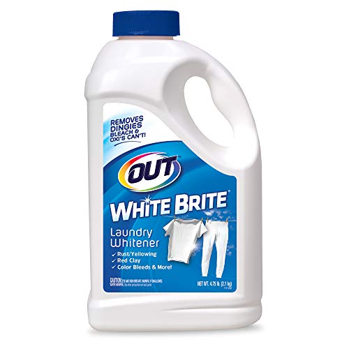 OUT White Brite Laundry Whitener, Removes Red Clay, Perfect for Cleaning White Baseball Pants, Sheets, Towels, Safer than Bleach