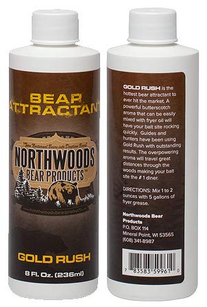 Northwoods Bear Products Gold Rush - #1 Bear Bait Attractant Additive, Strong Butterscotch Aroma Bears Cant Resist, 1 8oz. Bottle