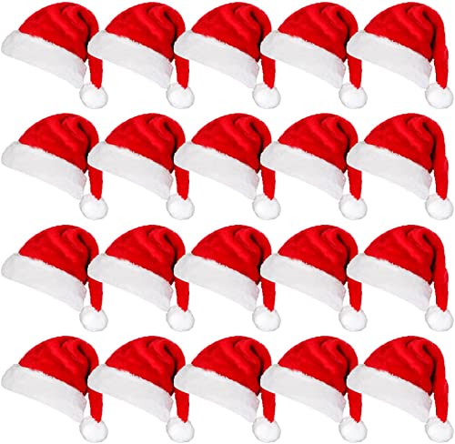 Winit Christmas Mini Hats Santa Claus Hat for Cup Bottle Cover Cap Xmas Home Party Decoration Pack of 20