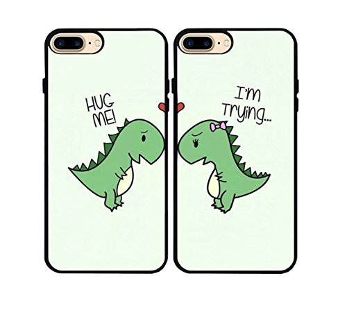 Bwooll Imaxdr Iphone 7 Plus Iphone 8 Plus Case Cartoon Cute Little Dinosaur Couple Lovers Best Friends Forever Rubber Phone Cover Case For Iph