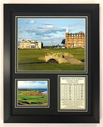Legends Never Die The Old Course at St. Andrews- British Open Collectible | Framed Photo Collage Wall Art Decor - 12x15 (12983U)