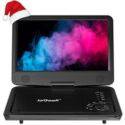 Iegeek Portable Dvd Player 12.5", With 10.5" Hd Swivel Screen, Car Travel Dvd Players 5 Hrs Rechargeable Battery, Region-Free Vi