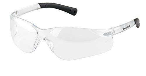 MCR Safety Crews BK310AF BearKat 3 Polycarbonate Clear Anti-Fog Lens Safety Glasses with Non-Slip Hybrid Black Temple Sleeve