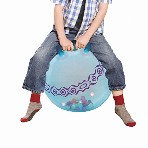 B. toys by Battat B. toys ??Hop n??Glow ??Light-Up Bouncy Ball with Handle - Hopper Ball for Kids 3 years+ (Air Pump Included)