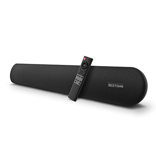 Bestisan Soundbar, 80 Watts Tv Sound Bar Home Theater Speaker With Dual Connection Way, Bluetooth 5.0, Movie/Music/Dialogue Audi