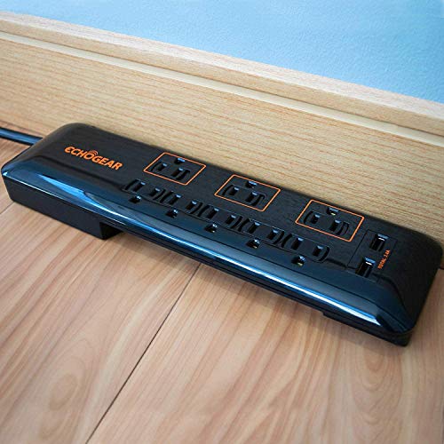 Echogear Low Profile Surge Protector Power Strip With 8 ...