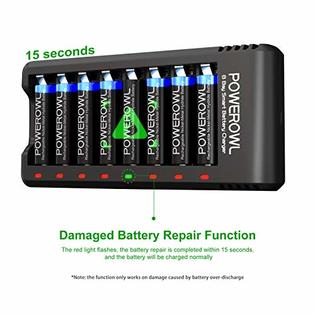 Powerowl Powerowl 8 Bay a Battery Charger Usb High Speed Charging Independent Slot For Ni Mh Ni Cd Rechargeable Batteries No Ada Powerowl Powerowl 8 Bay a Battery Charger Usb High Speed Charging Independent Slot For Ni Mh Ni Cd Rechargeable Batteries No Ada