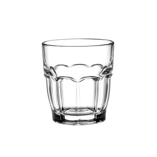 Bormioli Rocco Rock Bar Stackable Juice Glasses ? Set Of 6 Dishwasher Safe Drinking Glasses For Soda, Juice, Milk, Coke, Beer, S